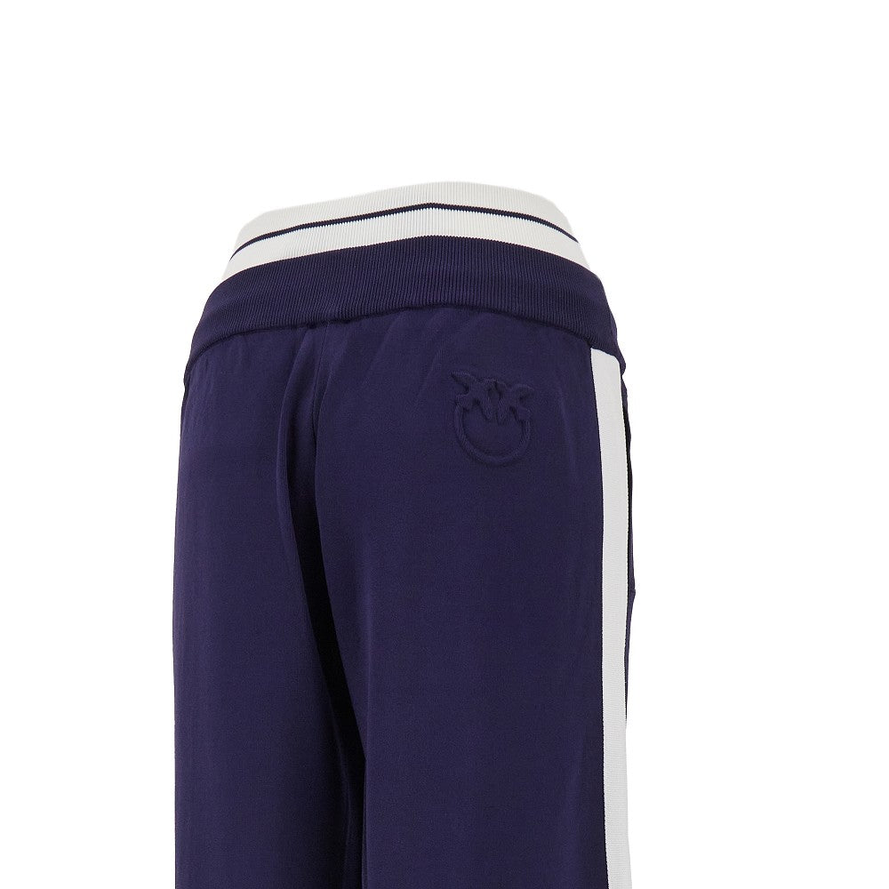 Wide-leg knitted sporty pants