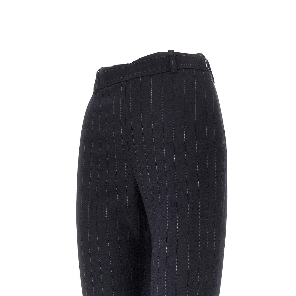 Pinstriped wool-blend pants