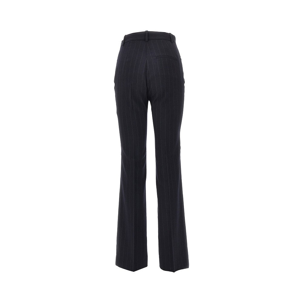 Pinstriped wool-blend pants