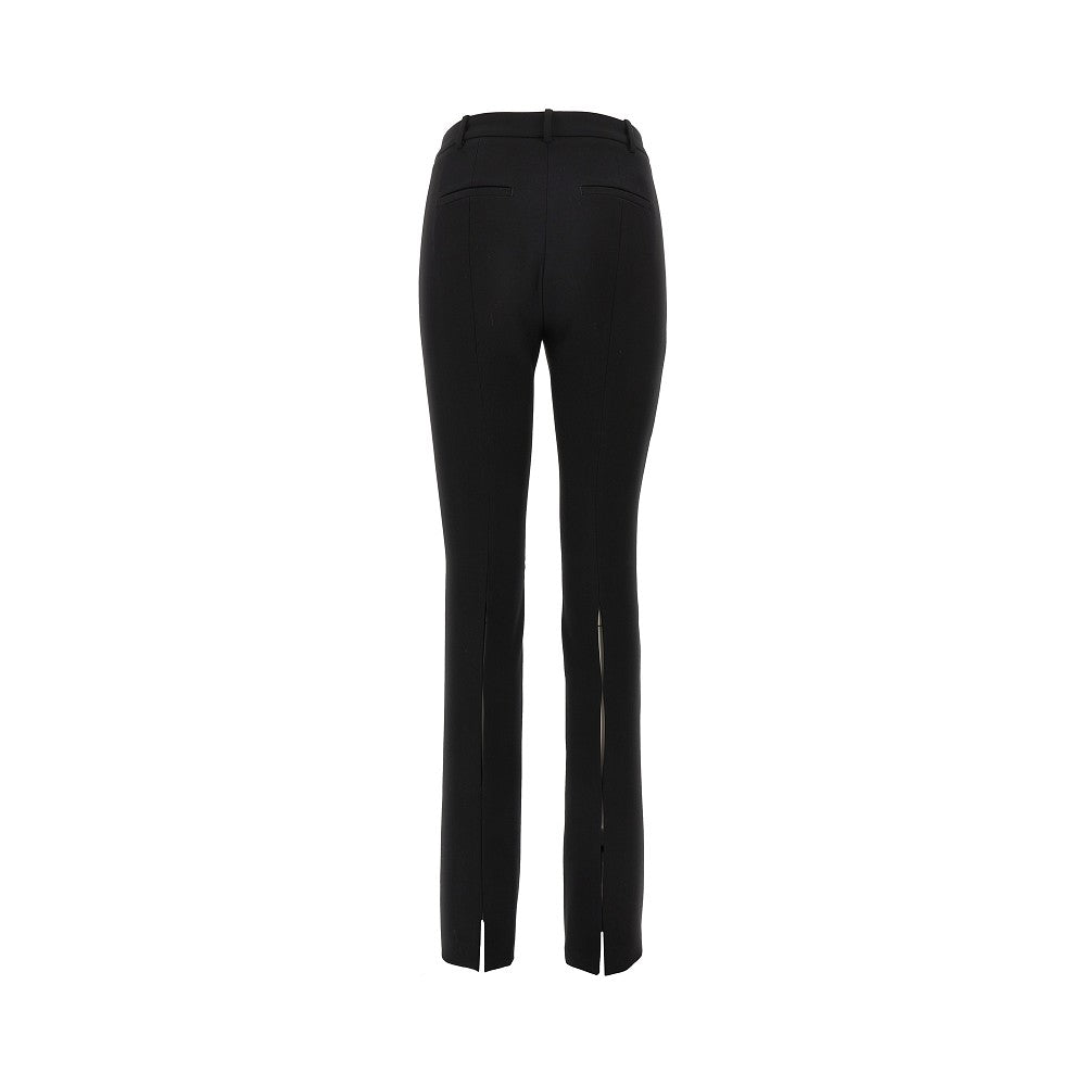 Slim pants with rear split
