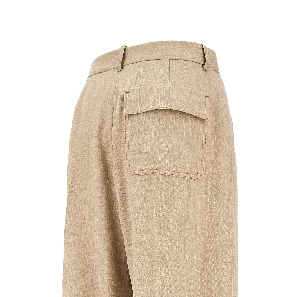 Wide leg turn-up pants
