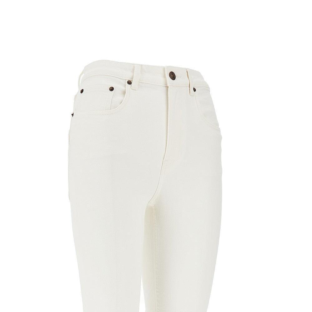 Jeans cropped svasati in denim stretch