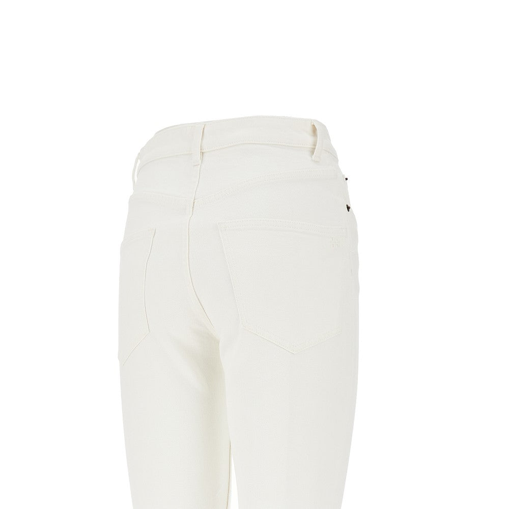 Jeans cropped svasati in denim stretch