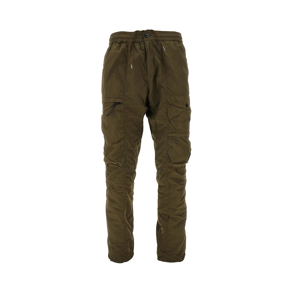 Pantalone cargo in nylon cangiante