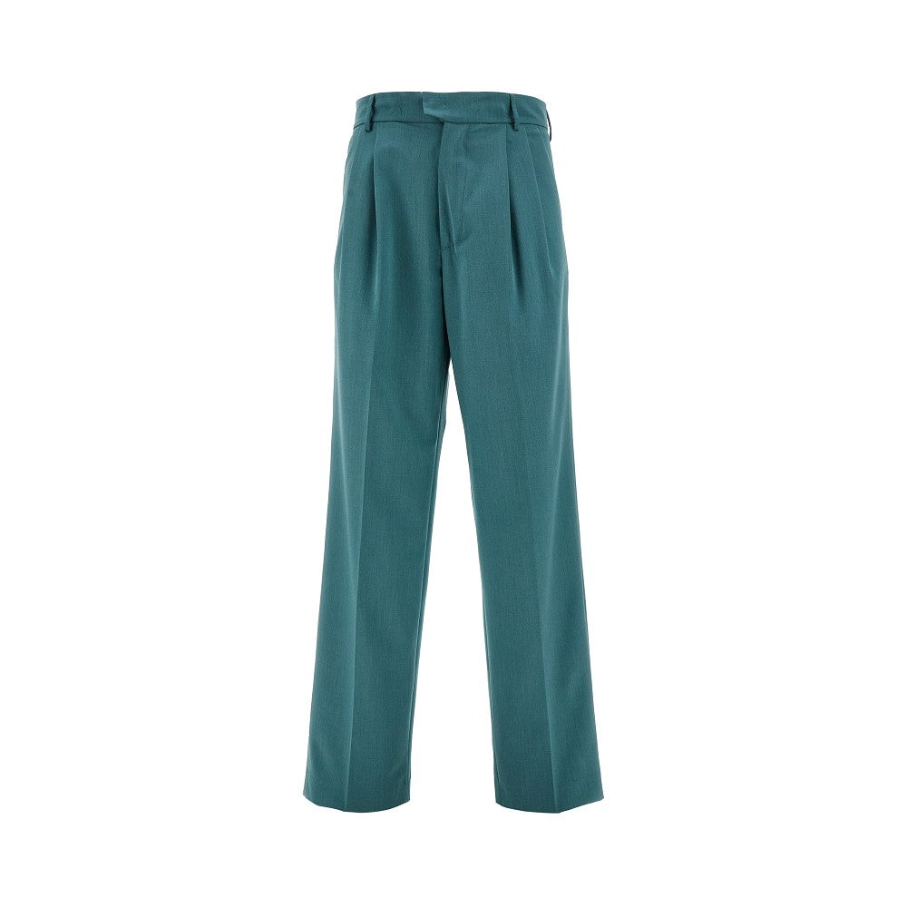 Pantalone in misto lana e viscosa con pince