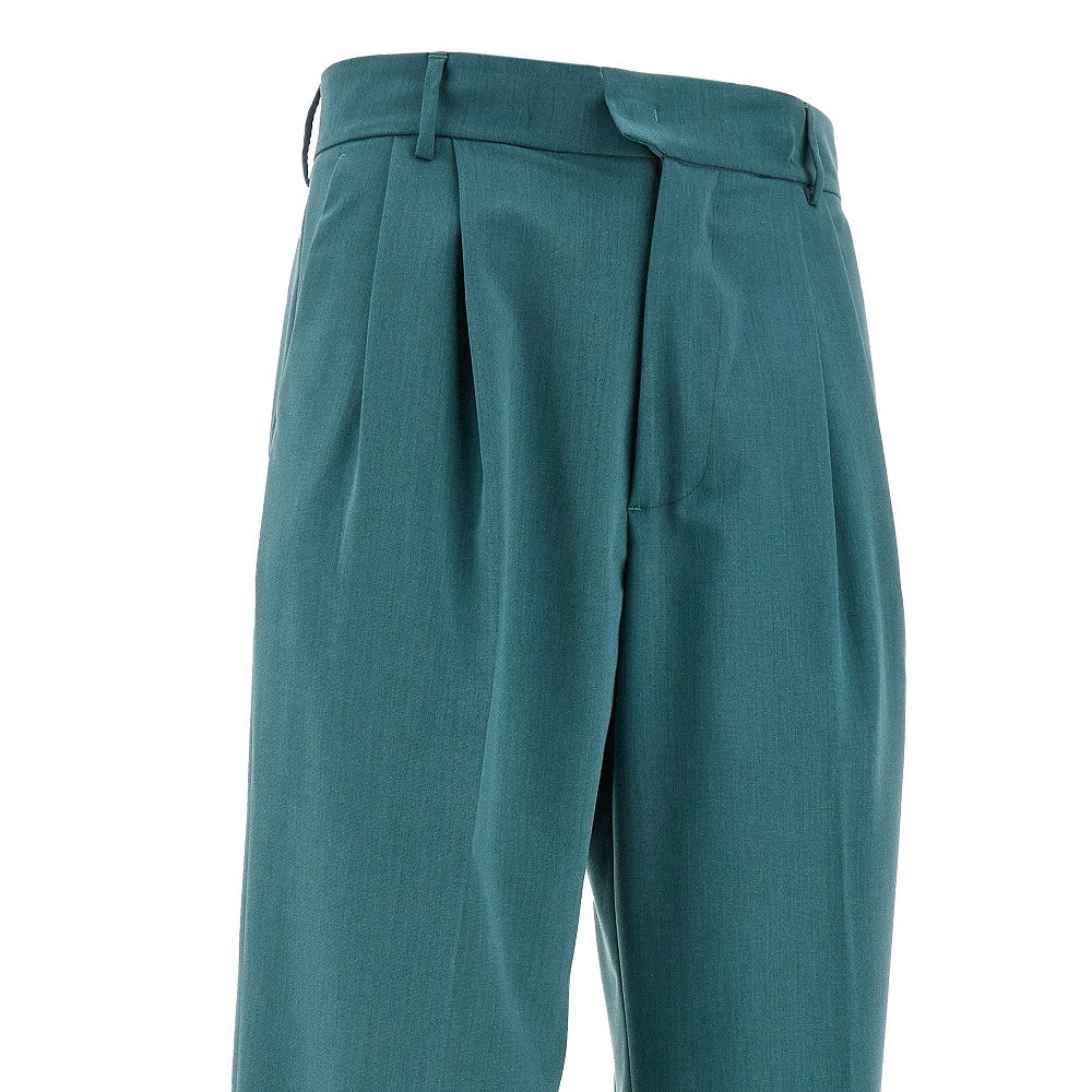 Pantalone in misto lana e viscosa con pince