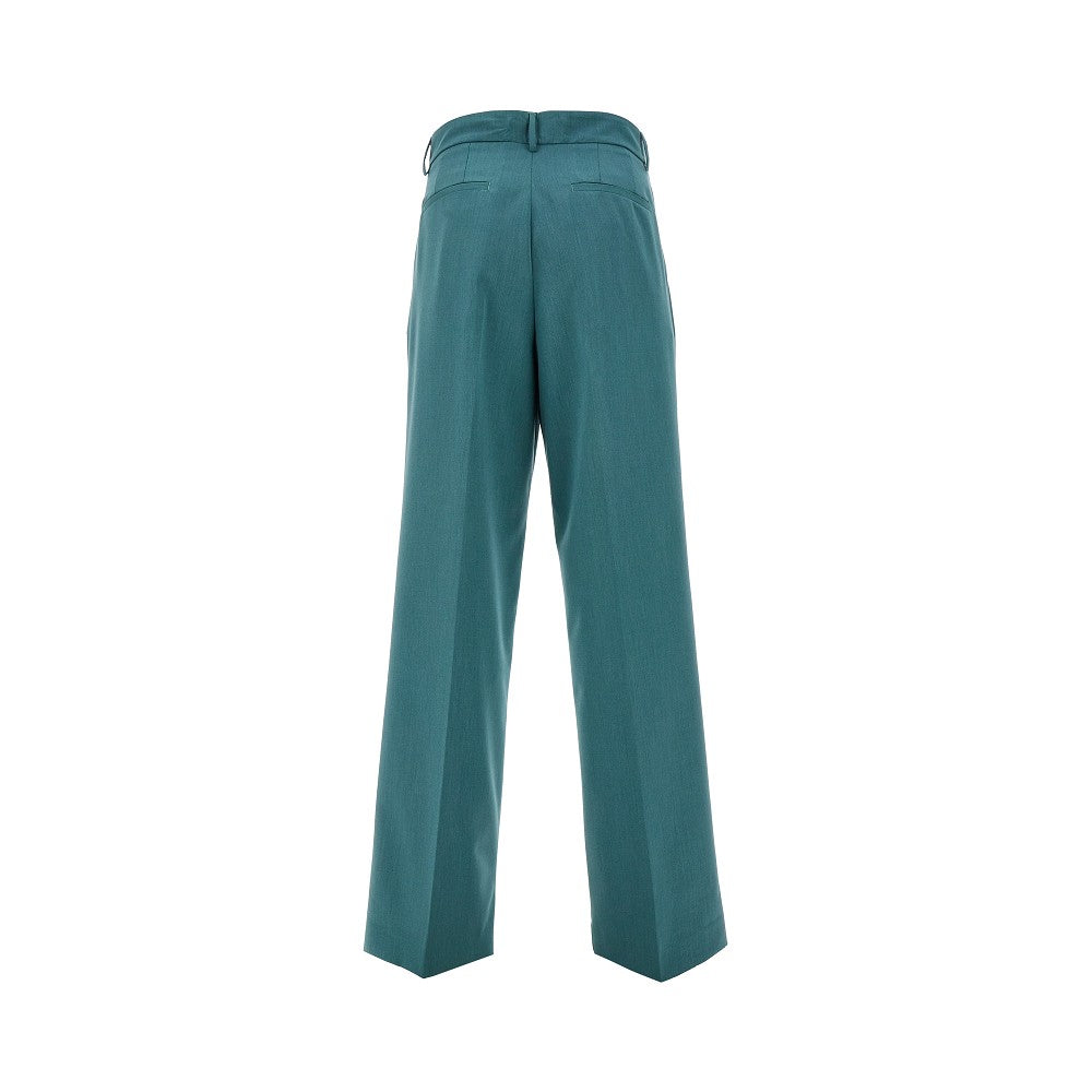 Pantalone in misto lana e viscosa con pince