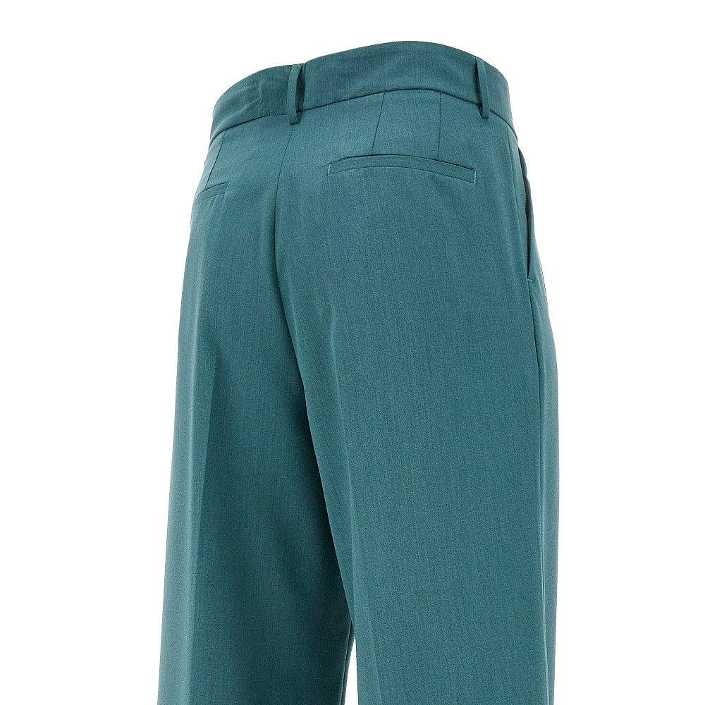 Pantalone in misto lana e viscosa con pince