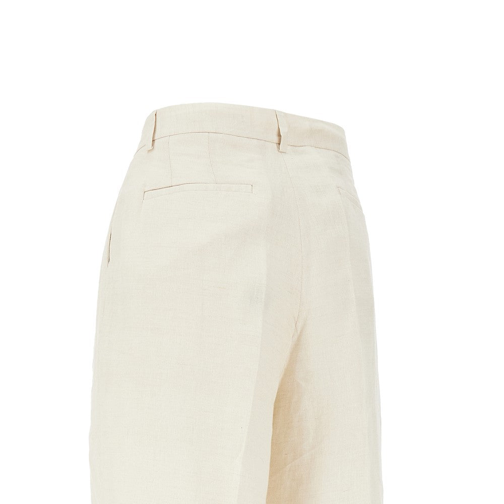 Linen pants with darts