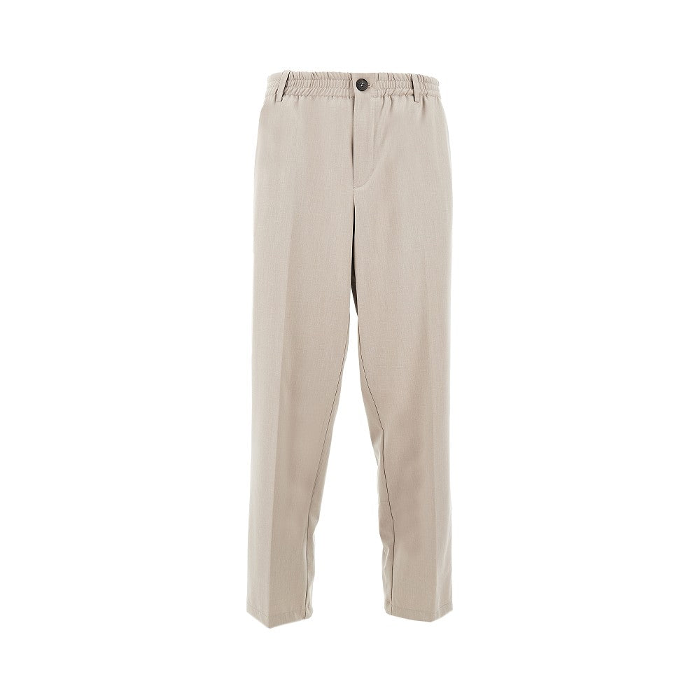 Stretch wool-blend pants