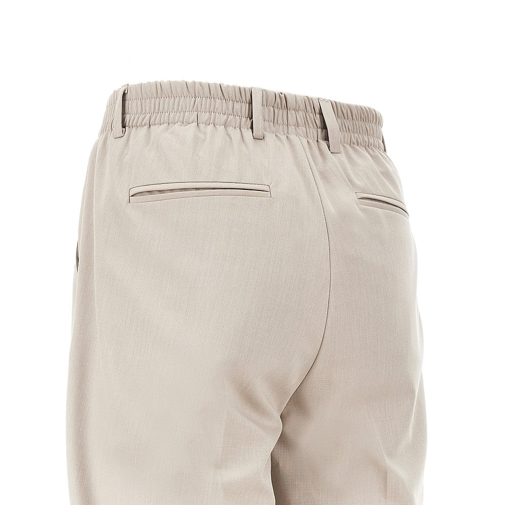 Stretch wool-blend pants