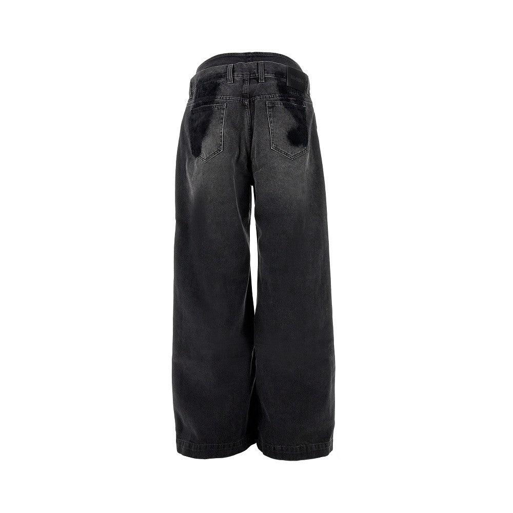 Oversized jeans with double waist