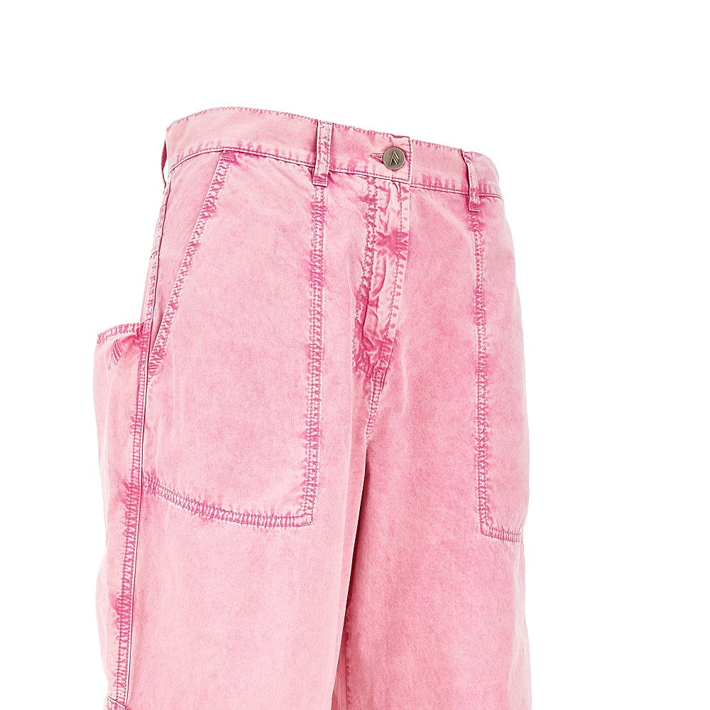 Pantalone baggy in denim slavato