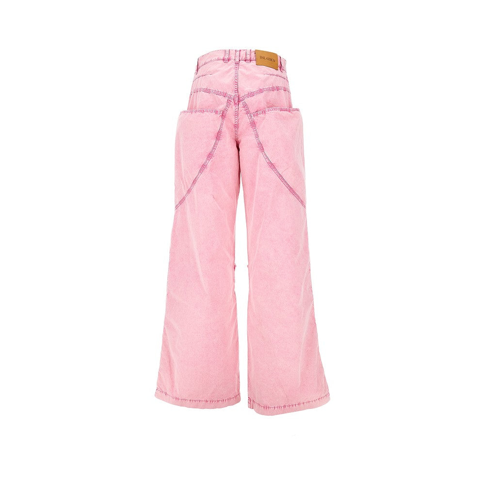 Pantalone baggy in denim slavato
