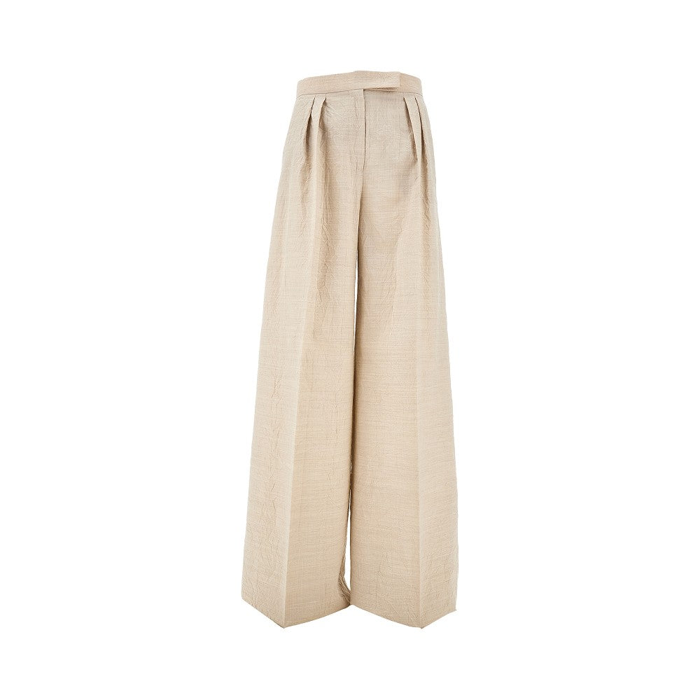 Creased-effect wide leg pants