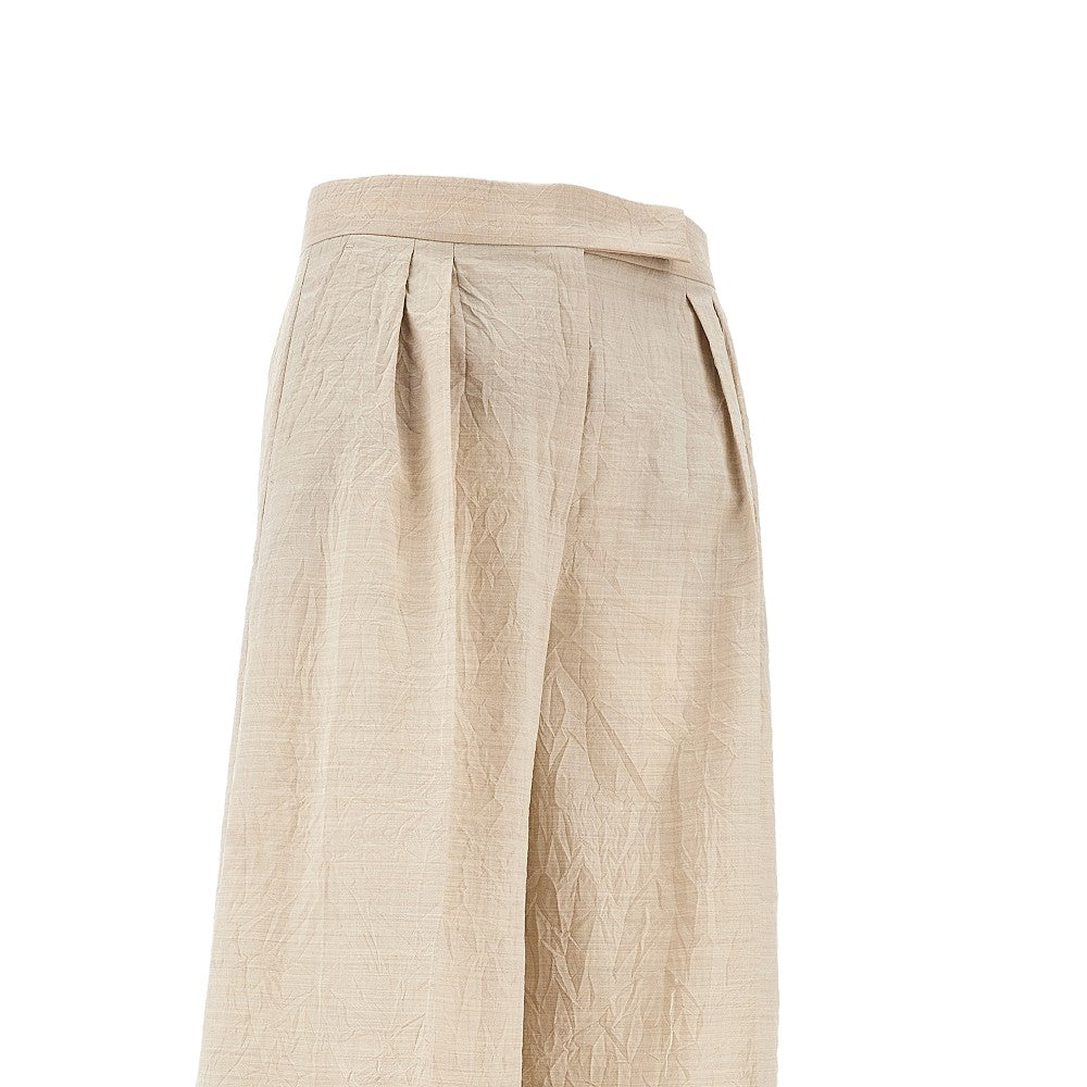 Creased-effect wide leg pants