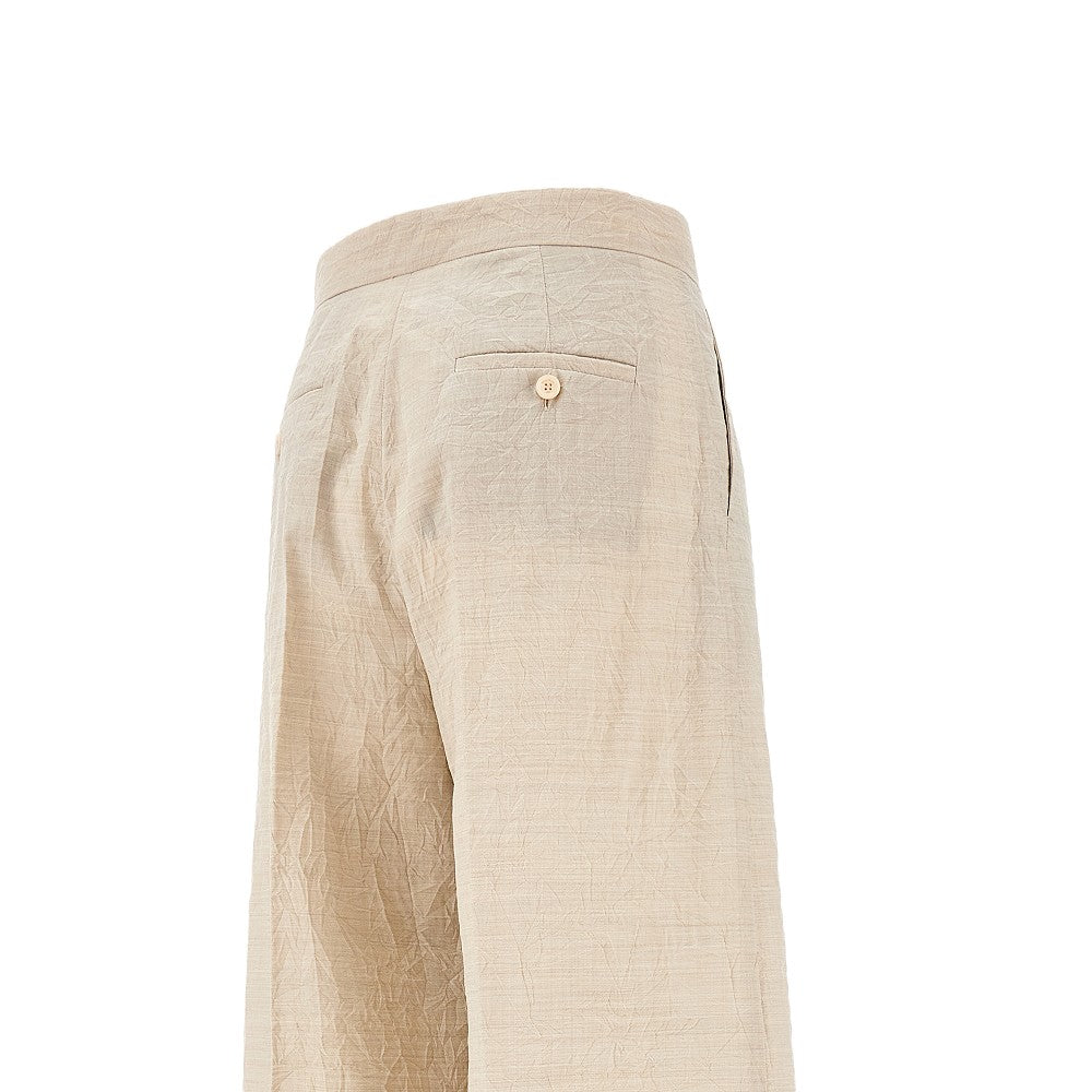 Creased-effect wide leg pants