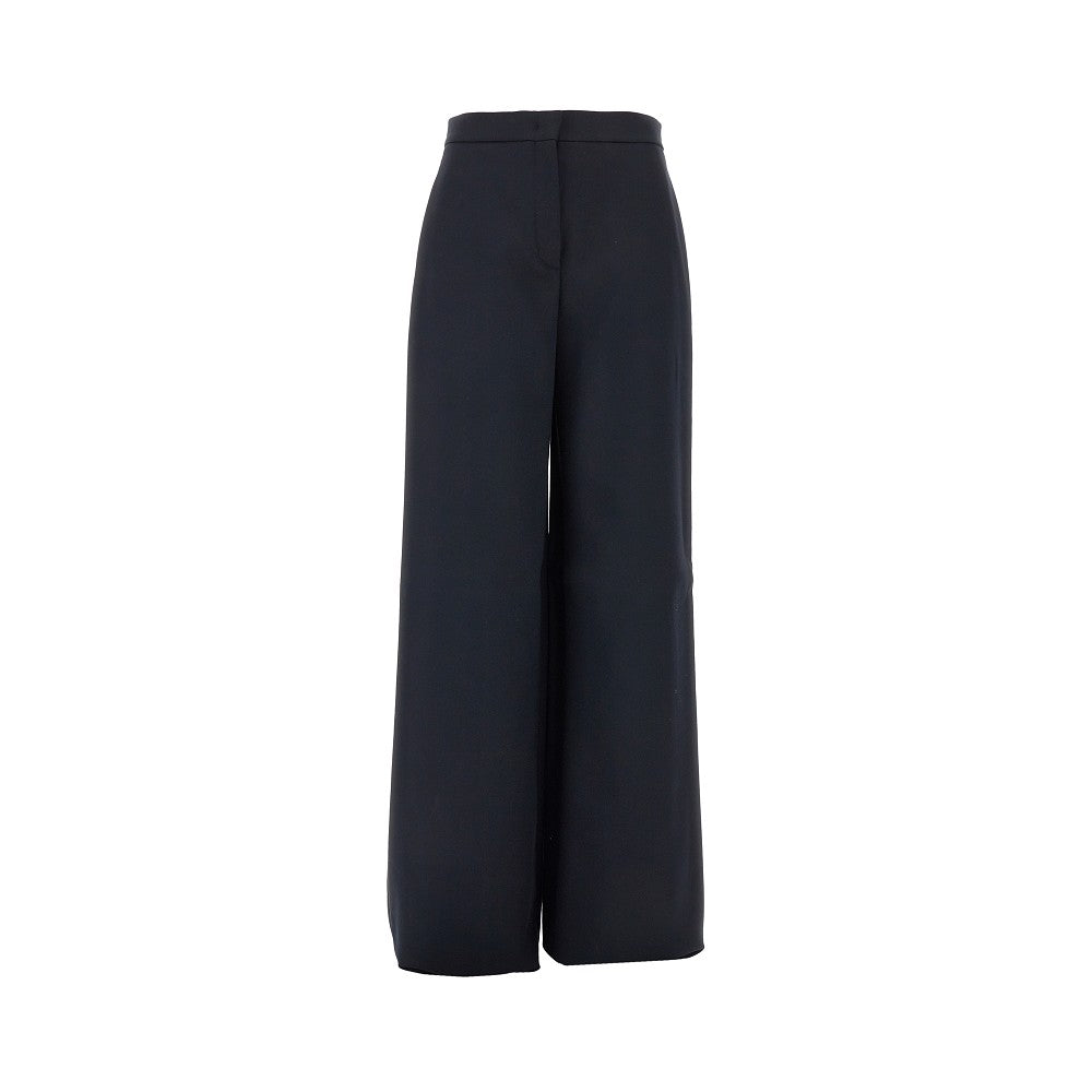 Pantalone a gamba ampia in gabardine