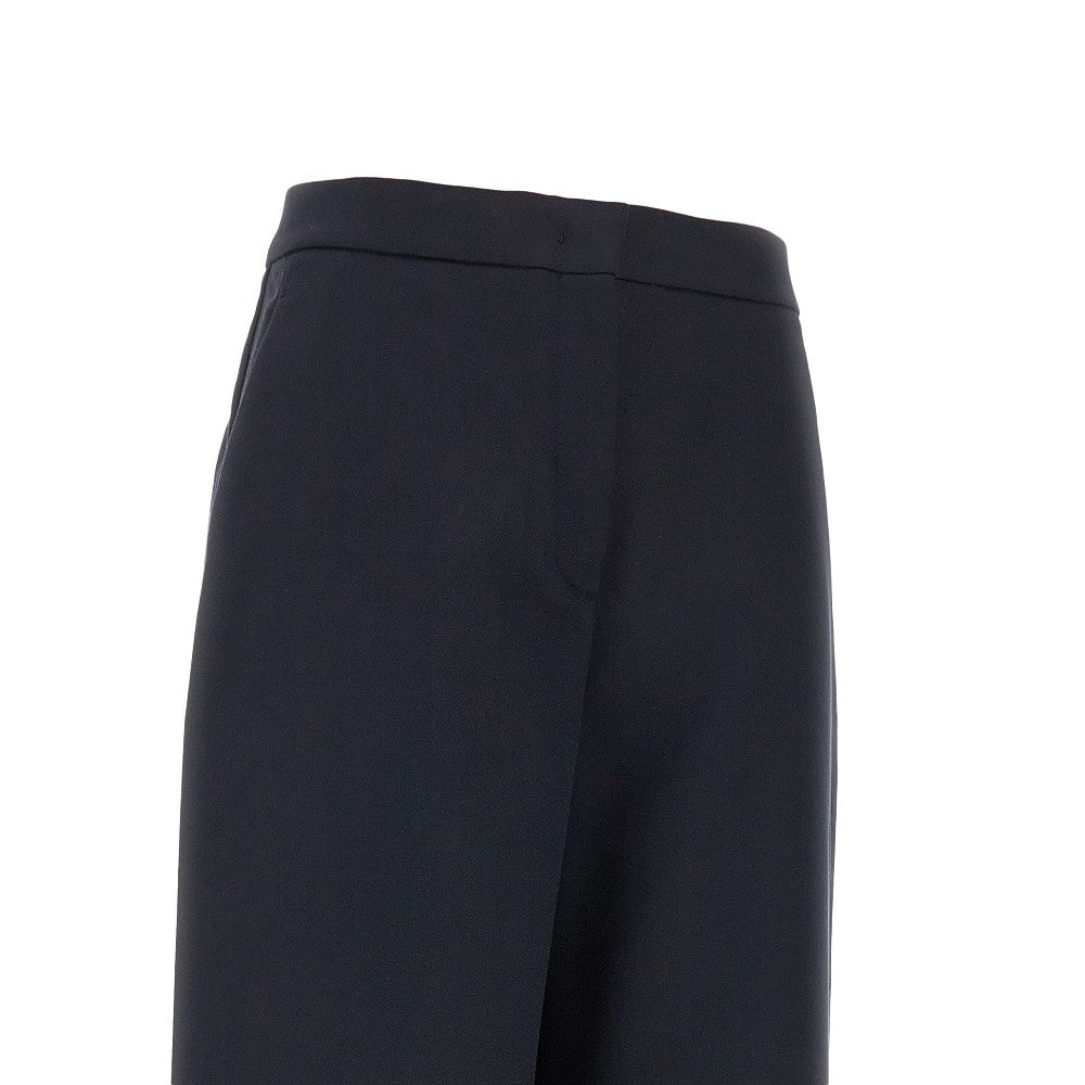Pantalone a gamba ampia in gabardine