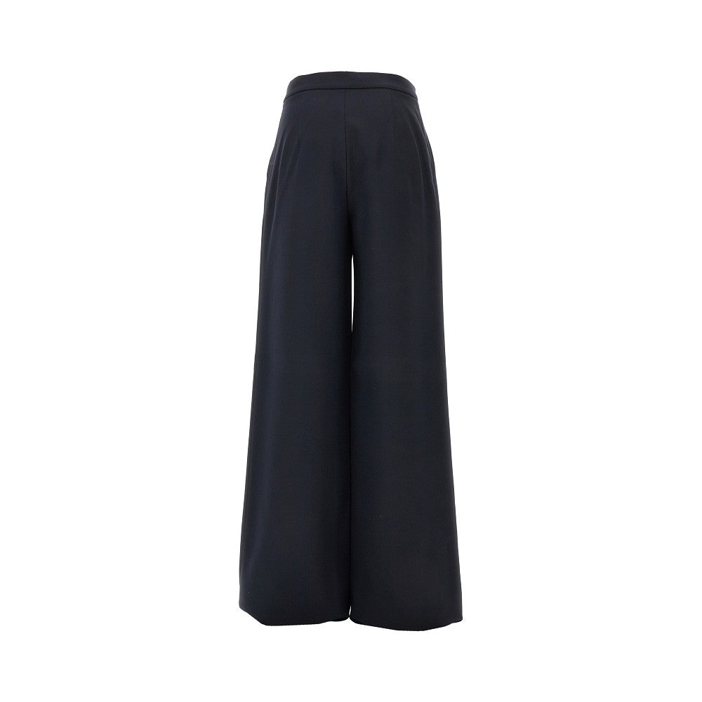 Pantalone a gamba ampia in gabardine