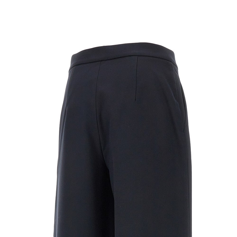 Pantalone a gamba ampia in gabardine