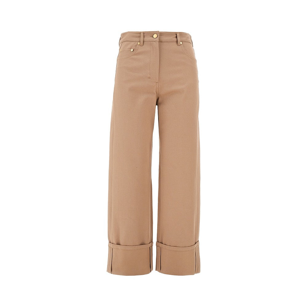 Pantalone in denim con risvolto