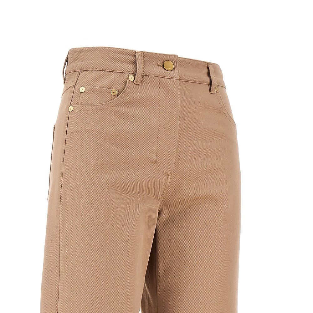 Pantalone in denim con risvolto