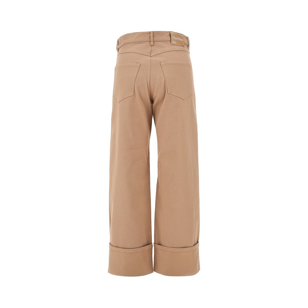 Pantalone in denim con risvolto