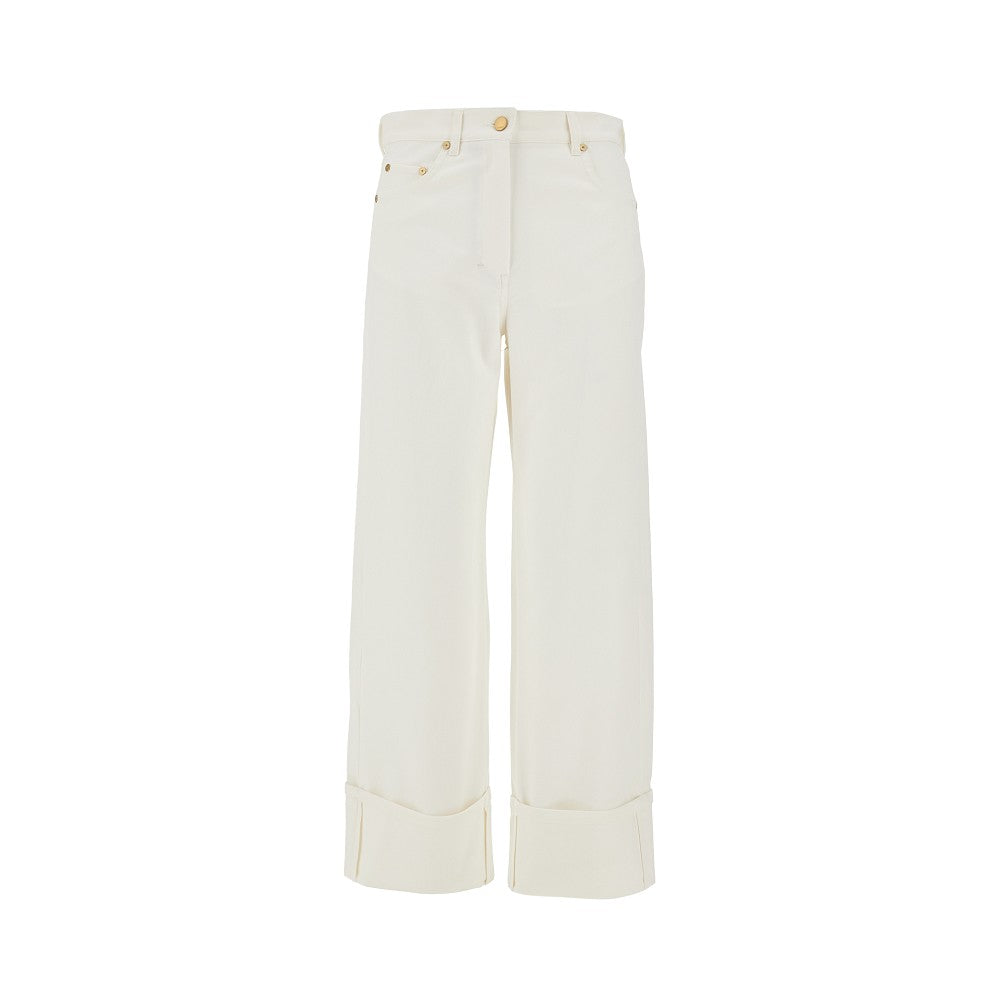 Pantalone in denim con risvolto