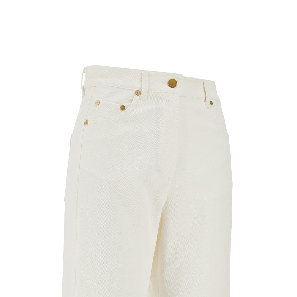 Pantalone in denim con risvolto