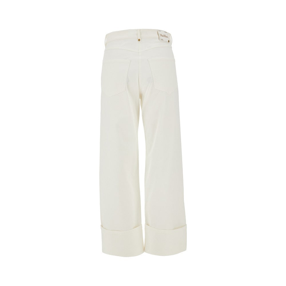 Pantalone in denim con risvolto