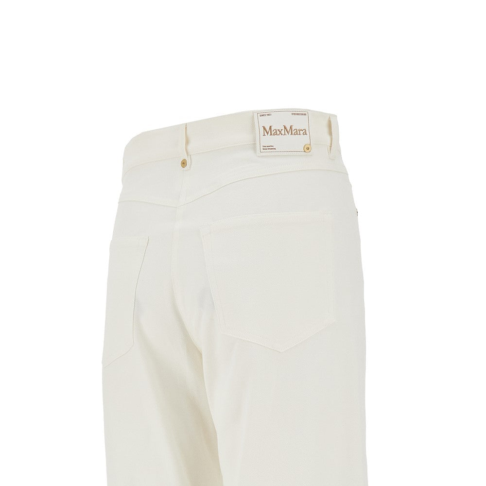 Pantalone in denim con risvolto