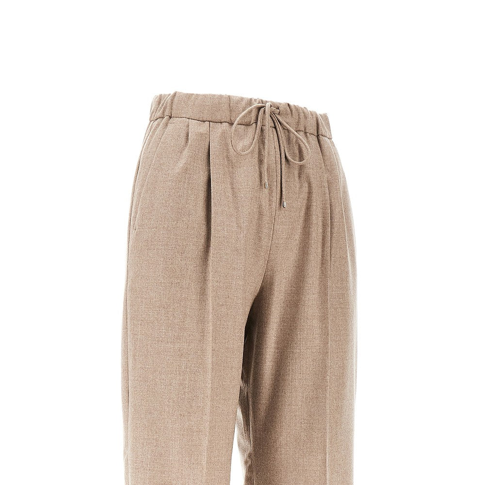 Stretch cashmere tailored pants