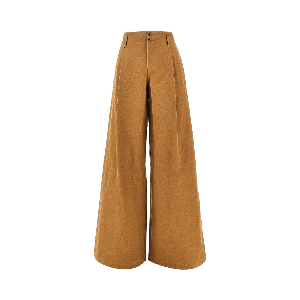 Pantalone ampio in tela con pince