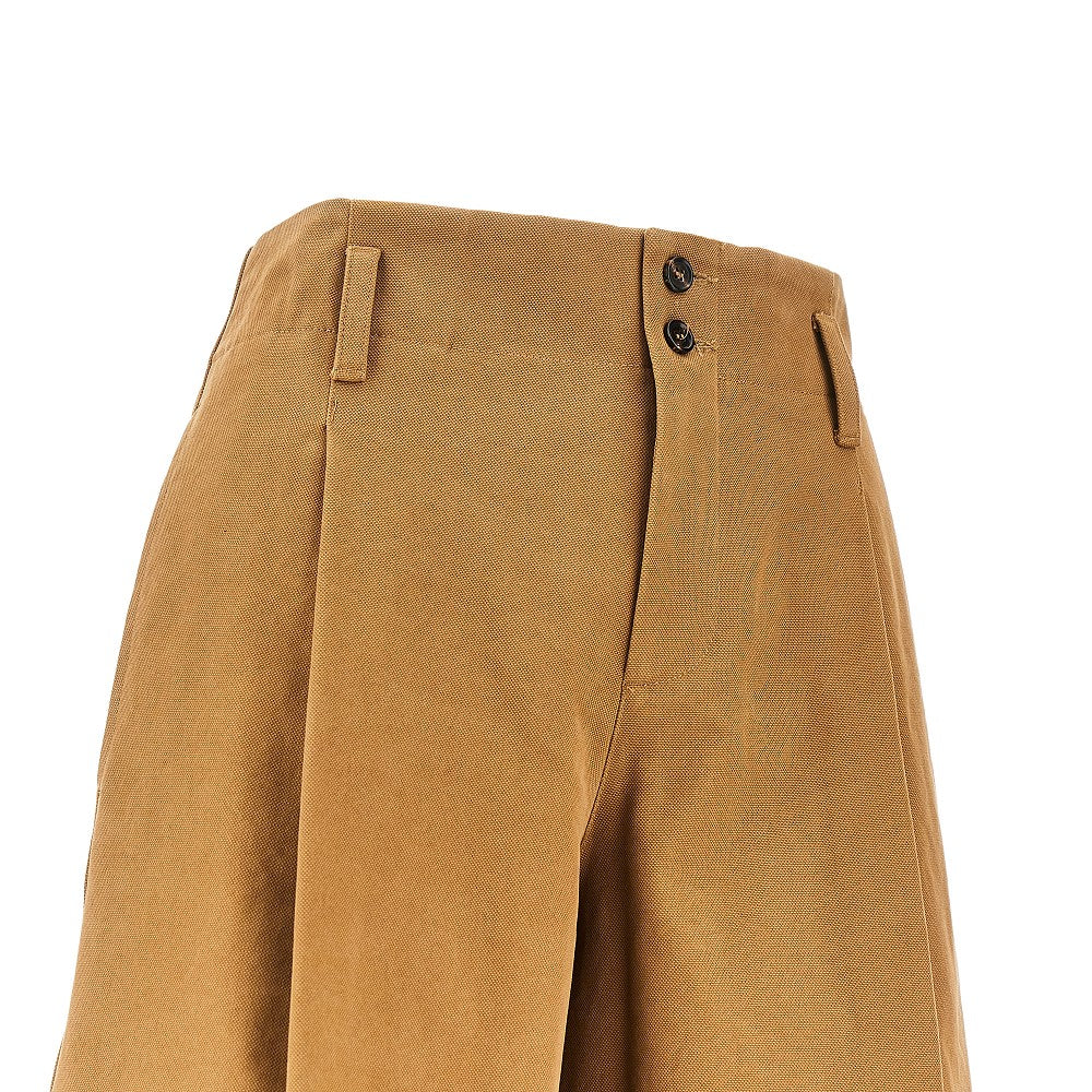 Pantalone ampio in tela con pince