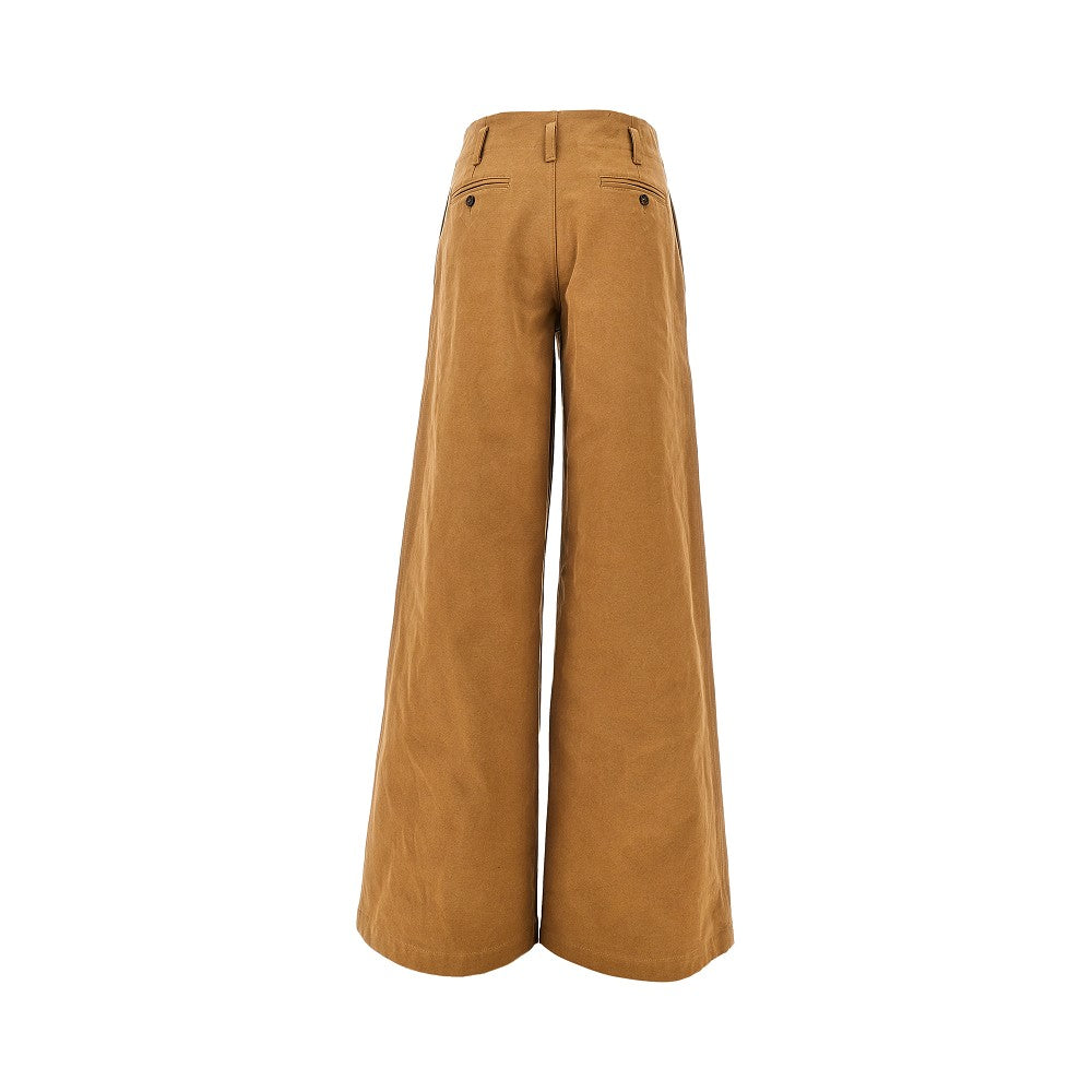 Pantalone ampio in tela con pince