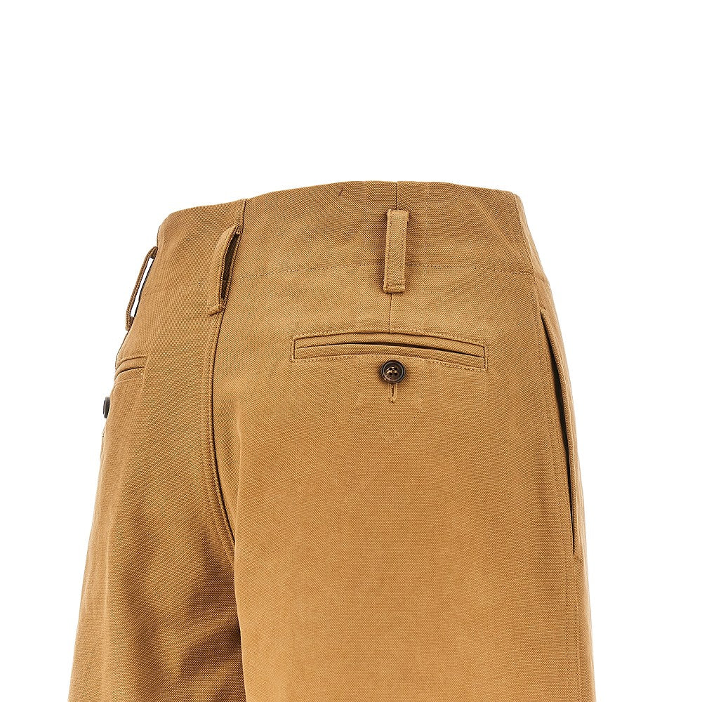 Pantalone ampio in tela con pince