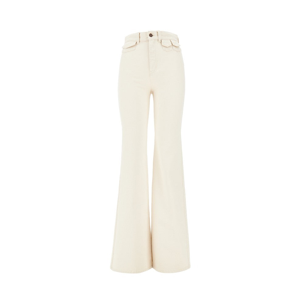 High-rise flared denim pants