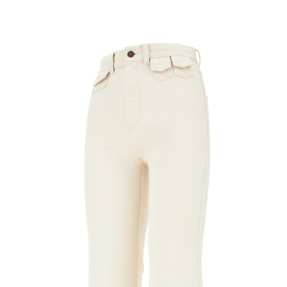 High-rise flared denim pants