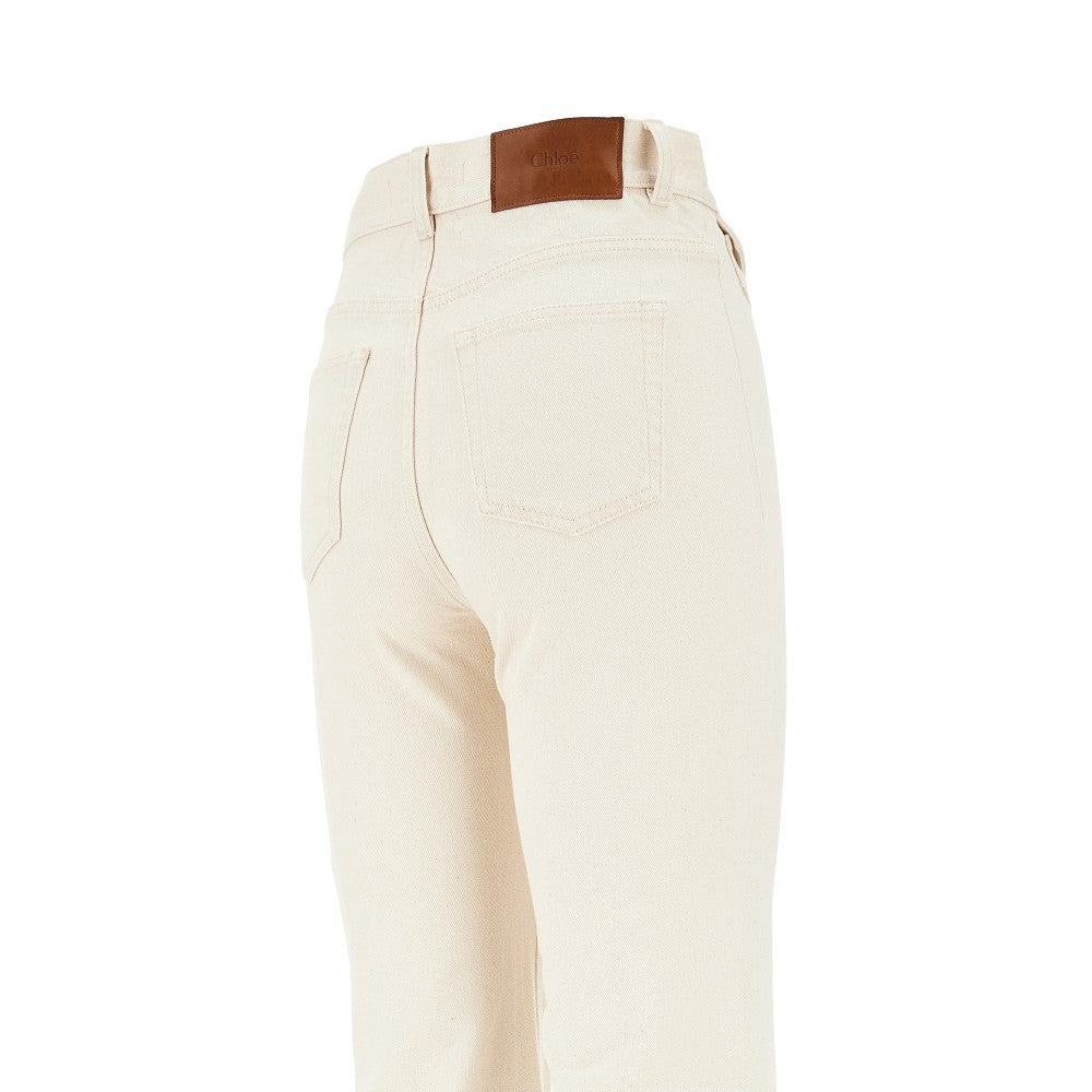 High-rise flared denim pants