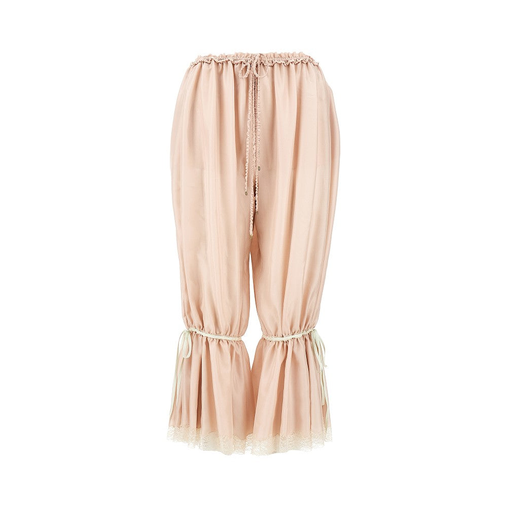 Pantalone culottes in seta pongé