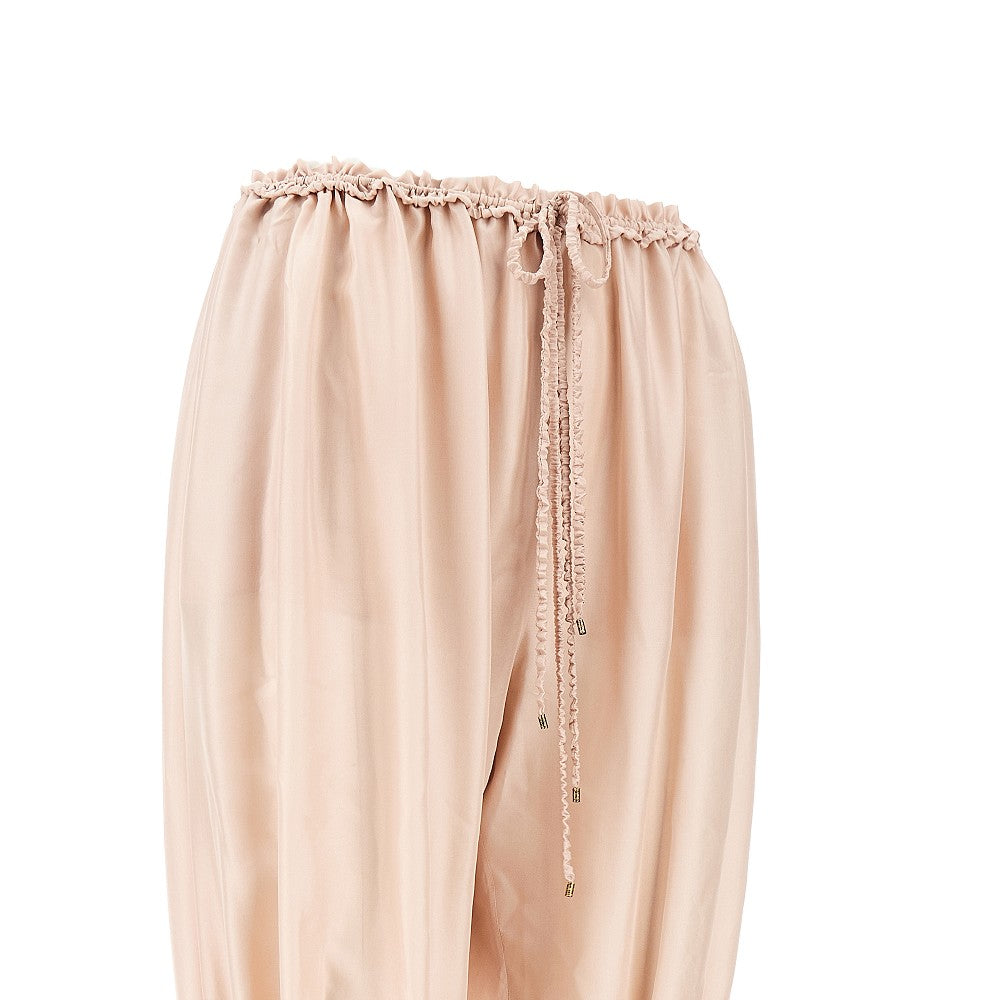 Pantalone culottes in seta pongé