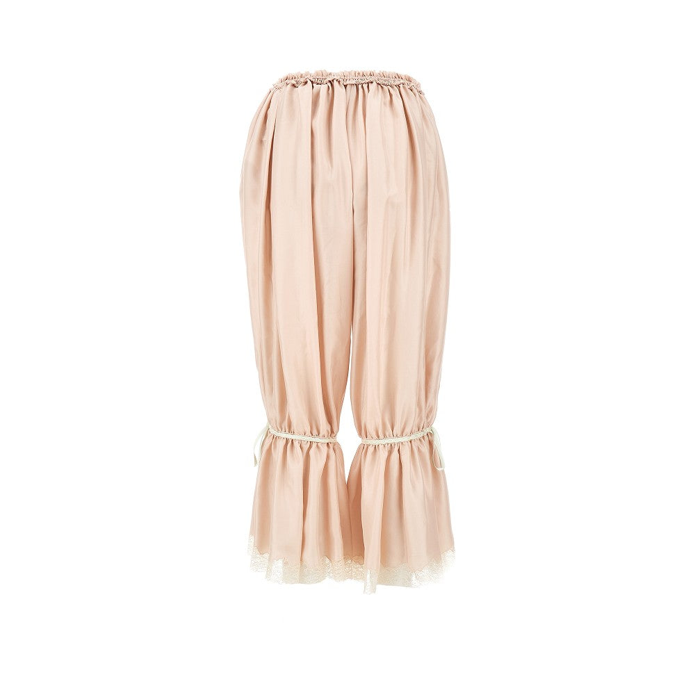 Pantalone culottes in seta pongé