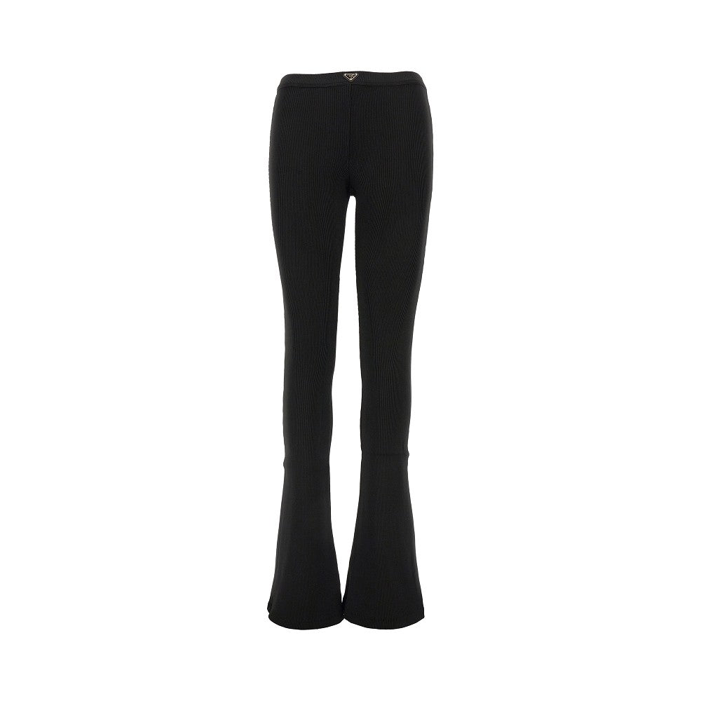 Ribbed jersey flared pants