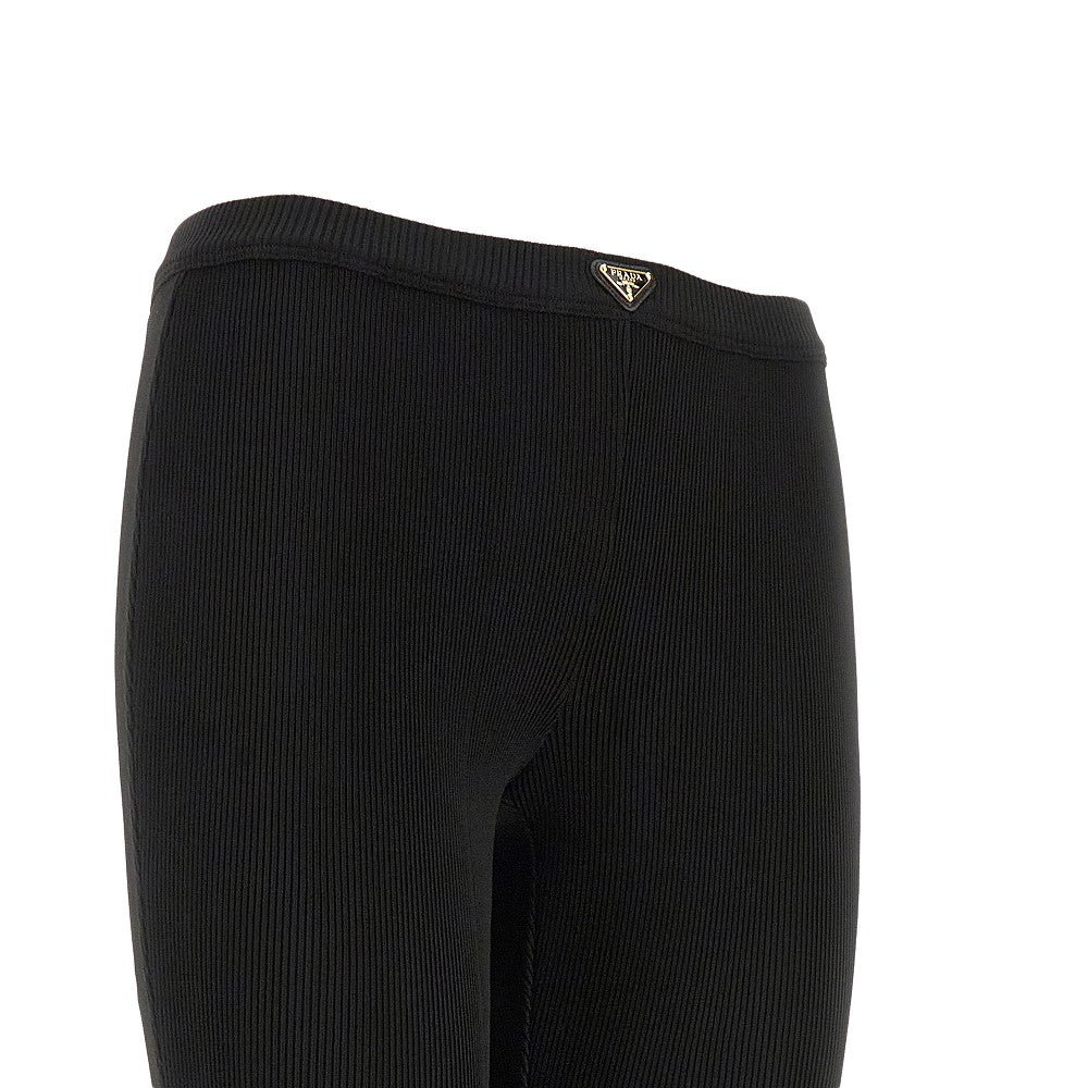Ribbed jersey flared pants