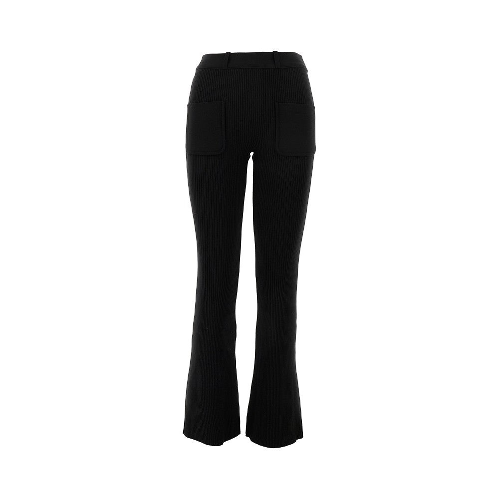 Ribbed knit flared pants