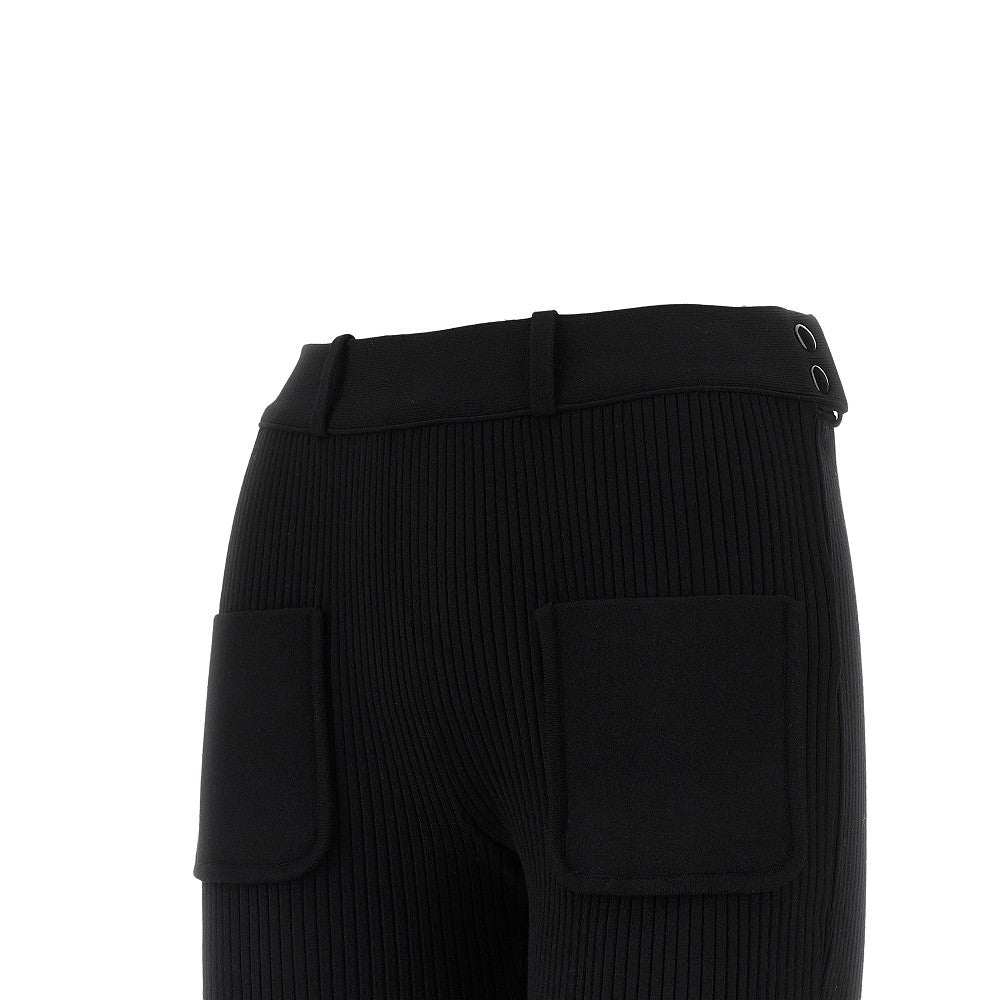 Ribbed knit flared pants