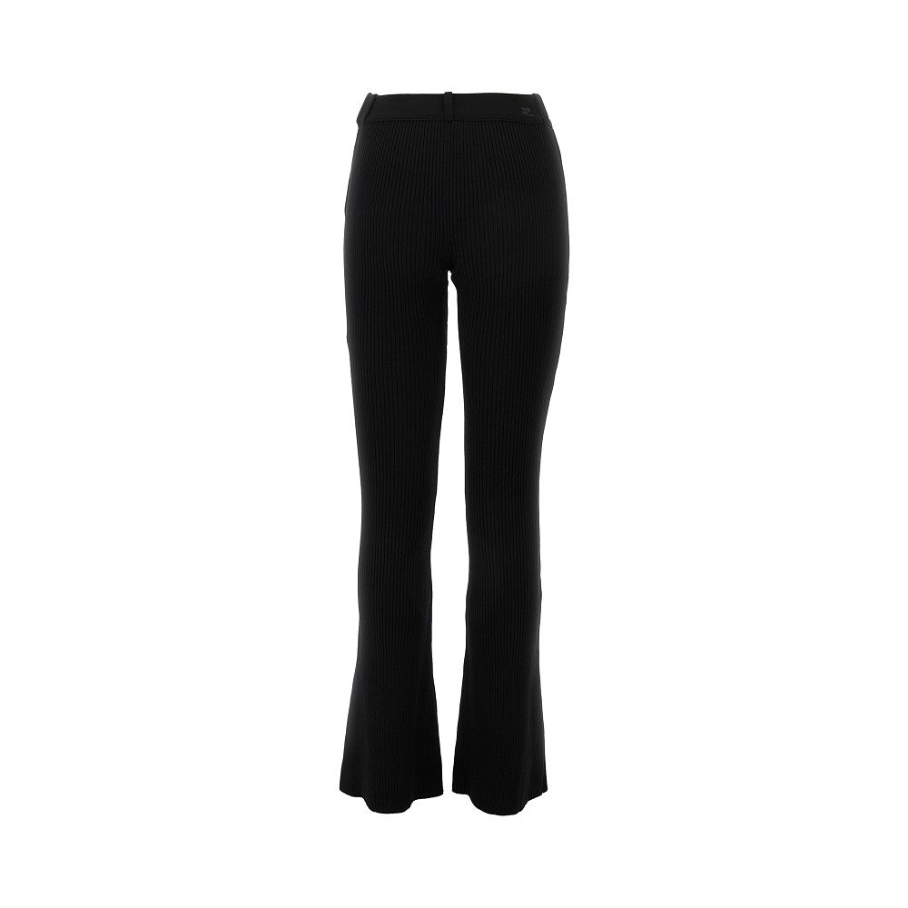 Ribbed knit flared pants