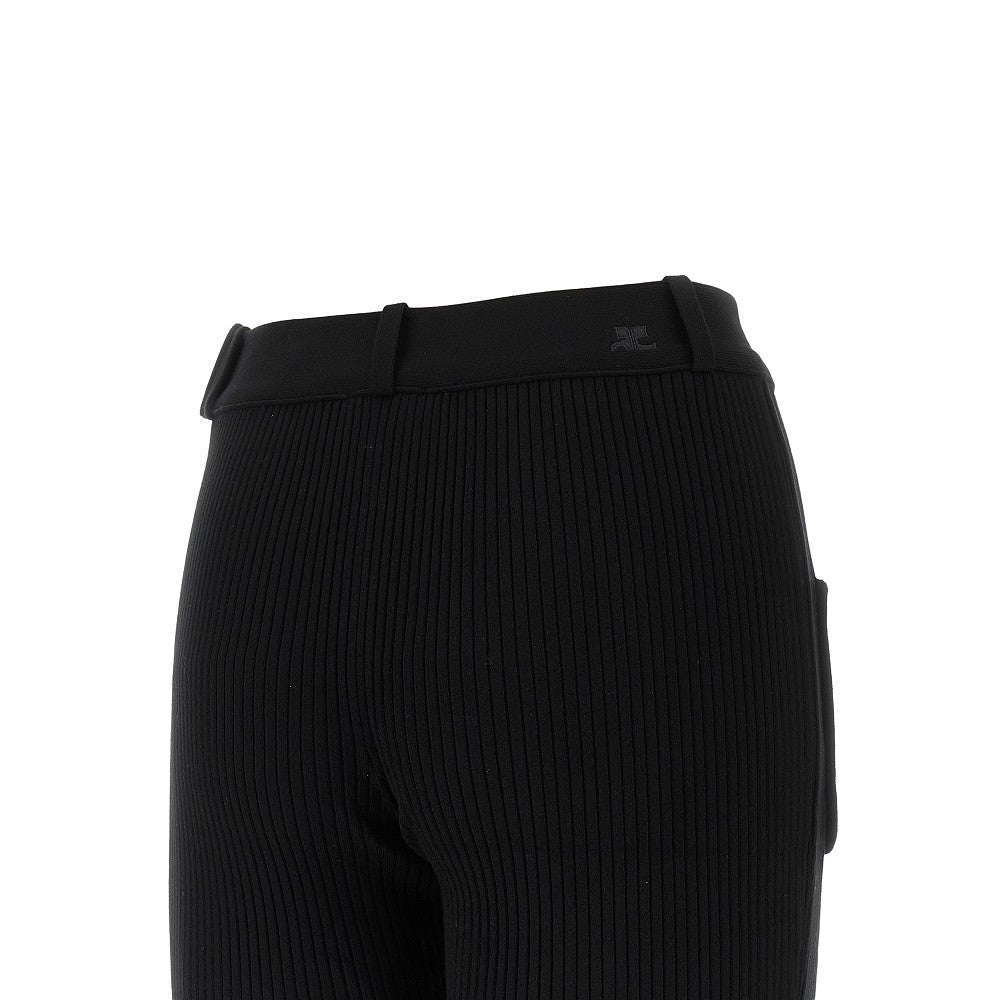 Ribbed knit flared pants
