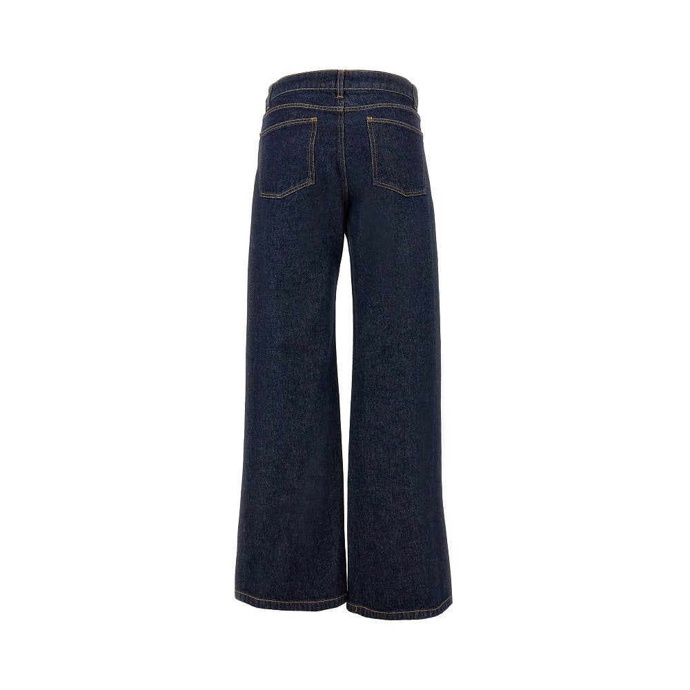 Jeans wide-leg con borchie multicolore